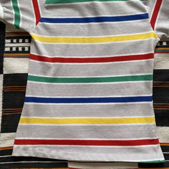 Vintage 70’s Boy’s Striped Ringer Tee Shirt. Stone Apparel. Size 14 Vintage. USA - Picture 12 of 14
